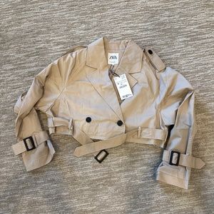Zara Cropped Trench Coat - NWT